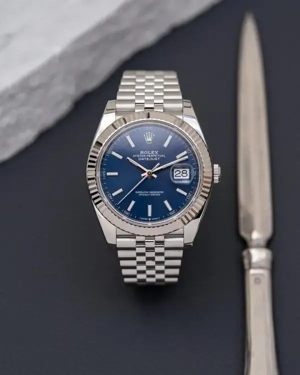 RLX Datejust Silver Blue Dial Metal Watch