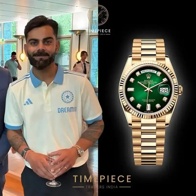 RLX DAYDATE GOLD GREEN DAIMOND VIRAT KOHLI EDITION