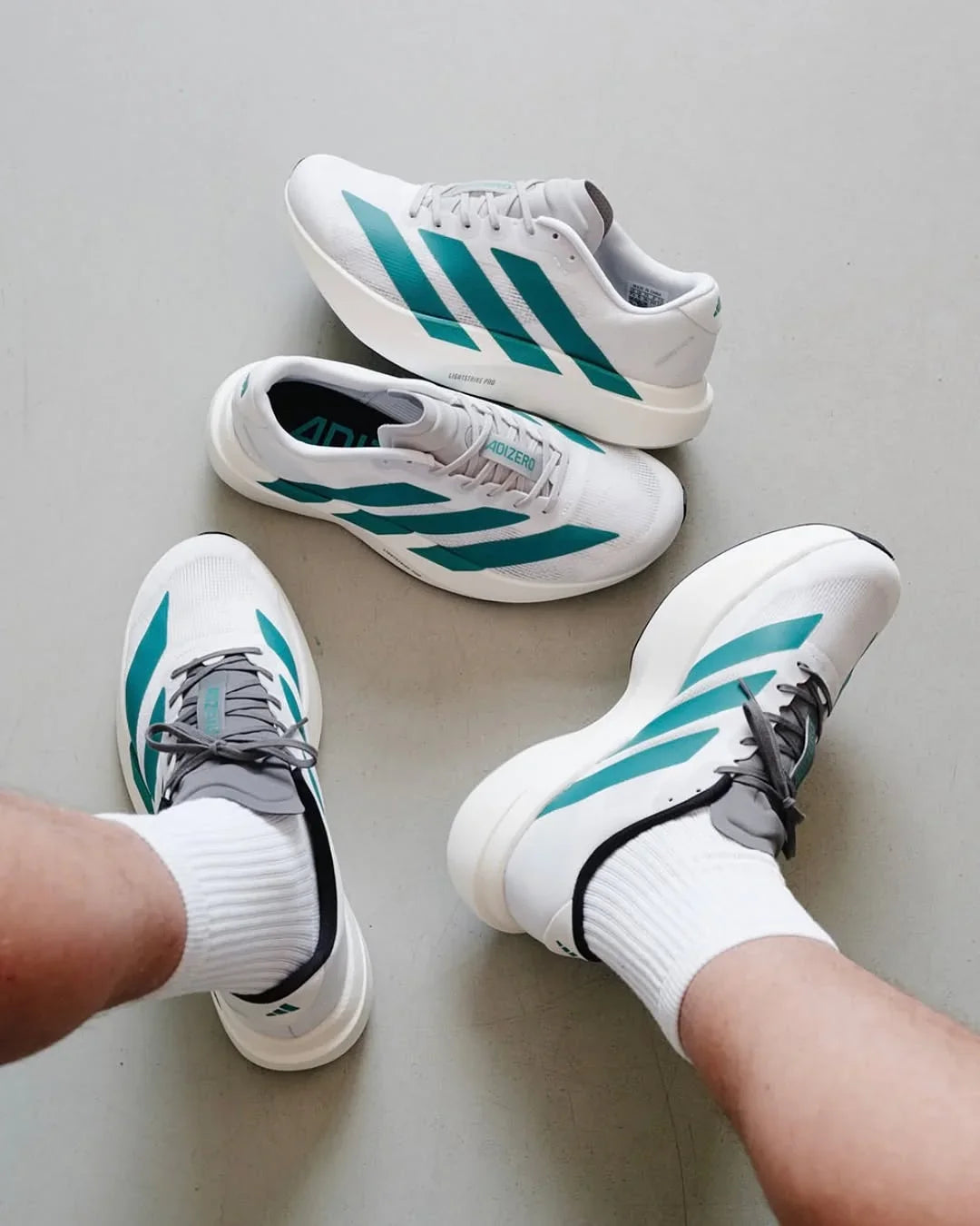 Adi_das Adizero EVO SL White Pure Teal